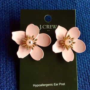 Pink floral J. Crew vintage-style earrings.
